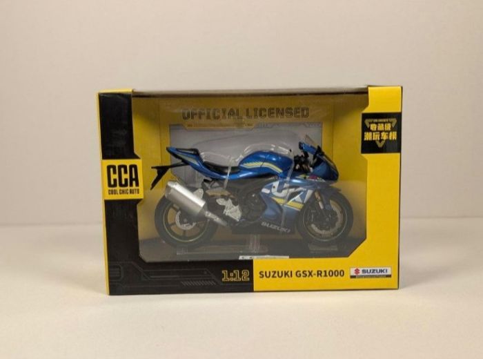 Коллекционная масштабная модель мотоцикла Suzuki GSX-R1000 (1:12) - Синий металлик