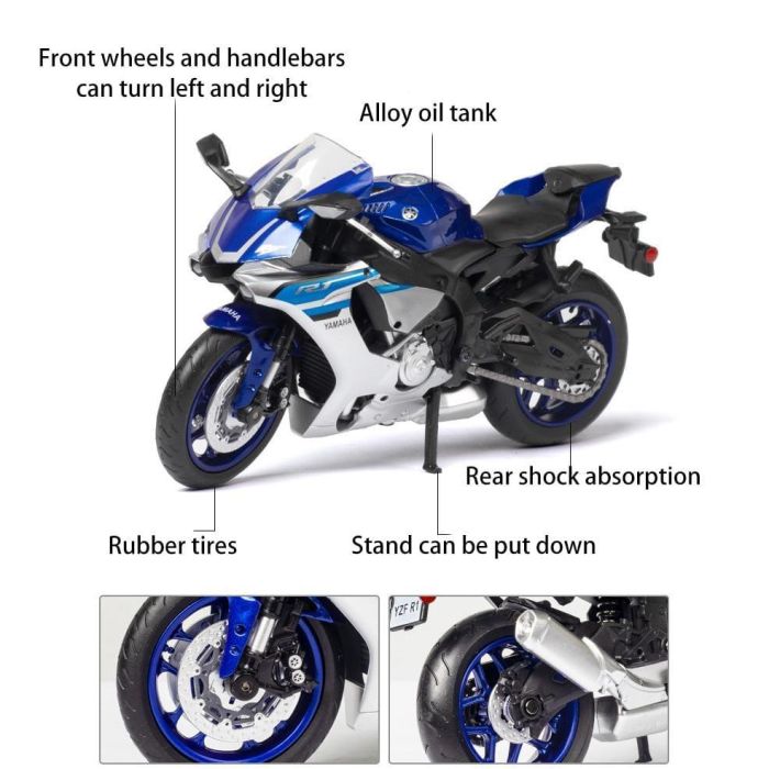 Коллекционная масштабная модель мотоцикла Yamaha YZF-R1 (1:12) - Синий
