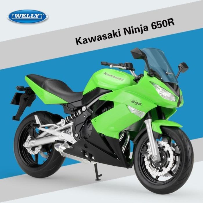 Коллекционная модель мотоцикла Welly Kawasaki Ninja 650R (Масштаб 1/10)