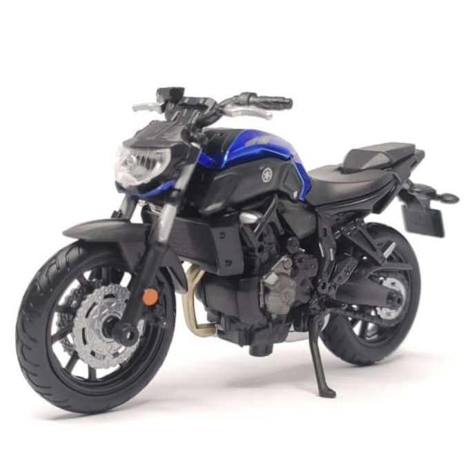 Коллекционная модель мотоцикла Yamaha MT-07 (2018) - Maisto 1:18 Special Edition Blue с матовыми черными деталями