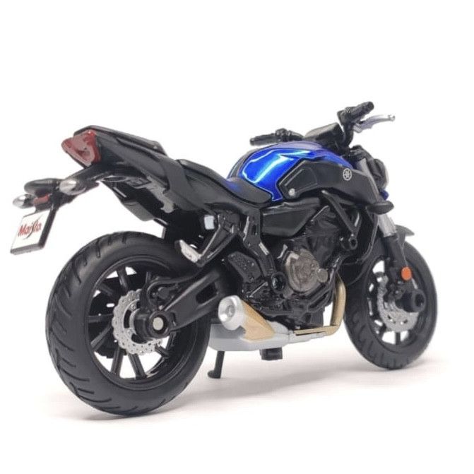 Коллекционная модель мотоцикла Yamaha MT-07 (2018) - Maisto 1:18 Special Edition Blue с матовыми черными деталями