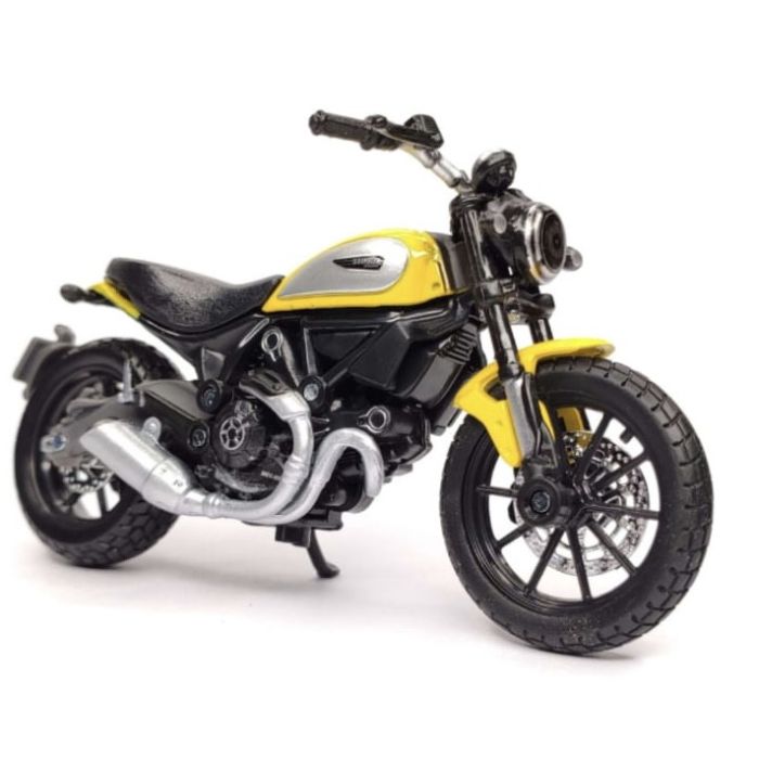Коллекционная модель мотоцикла Ducati Scrambler Icon (Maisto, 1:18) ярко-желтый