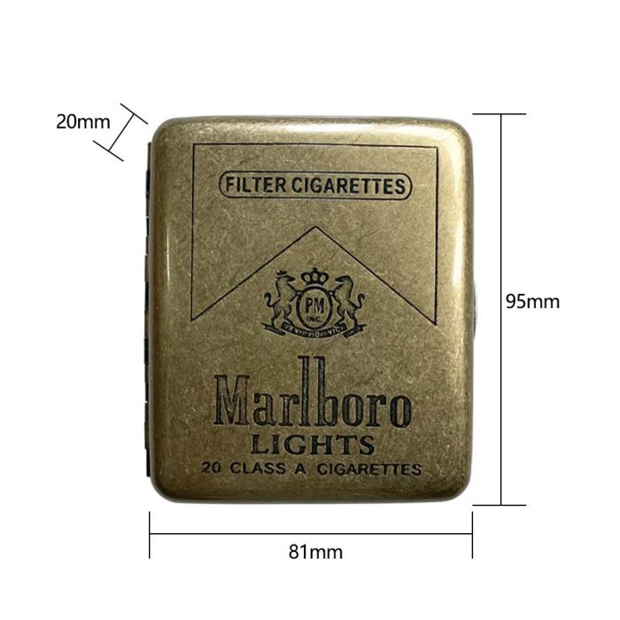 Футляр металлический Gvipaи "Marlboro Lights" на 20 сигарет (под бронзу)