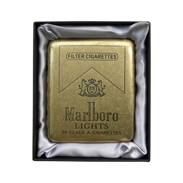Футляр металлический Gvipaи "Marlboro Lights" на 20 сигарет (под бронзу)