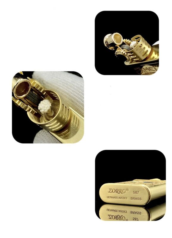 Бензиновая зажигалка Zorro Ultimate Justice 587 Brass с вставками-хамелеон