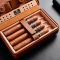 Кожаный дорожный хьюмидор (футляр) для 4 сигар Cigarloong - Коричневый